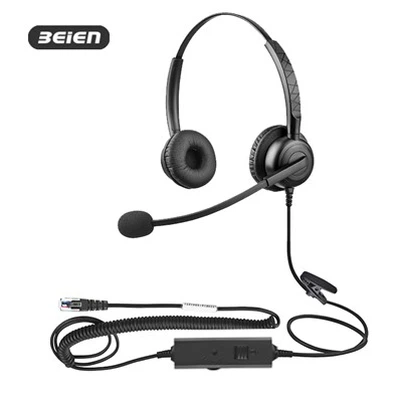 Telefon Binaurális Headset Boom Mic RJ9-el